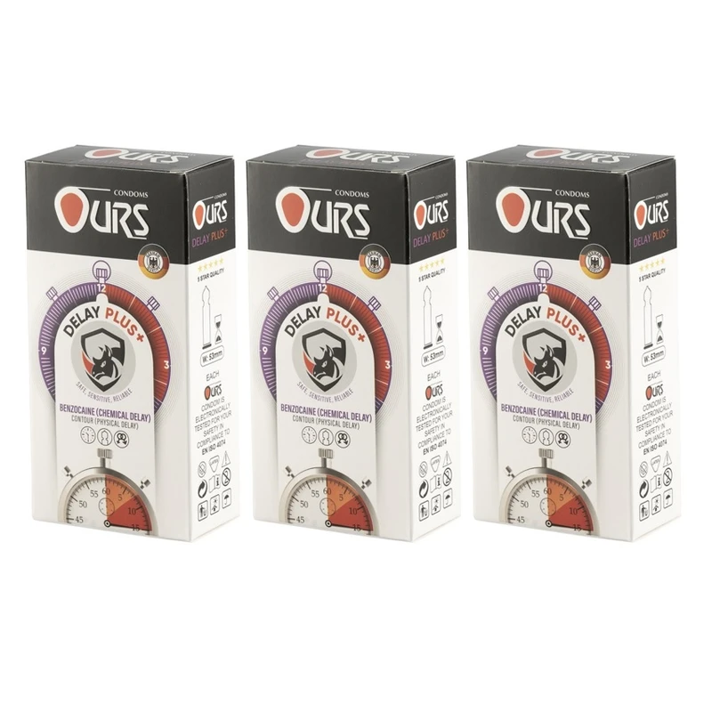 کاندوم اورز مدل تاخیری پلاس سه بسته ۱۲ عددی