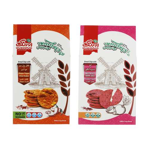 نان چیپسی حاوی فلفل پول بیبر، موسیر و لبو اورنگ - 200 گرم بسته 2 عددی 