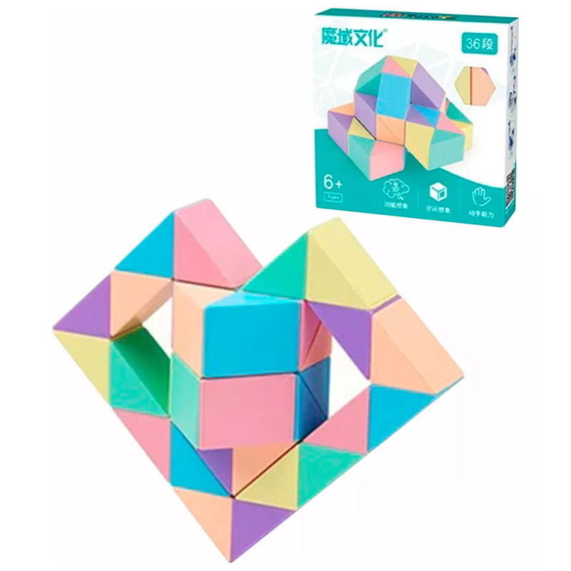 مکعب روبیک موفنگ جیااوشی مدل ماری 36 قطعه مویو ماکارون MoYu Macaron Magic Snake 36 pcs