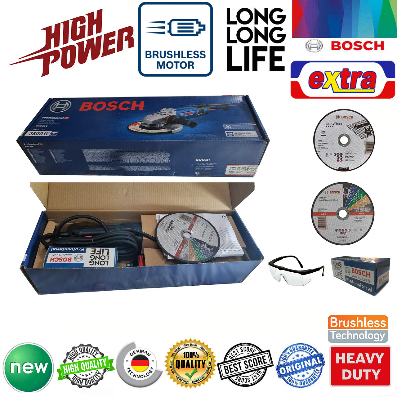 فرز سنگبری فوق هوشمند بوش مدل GWS 30-230 B Brushless Motor