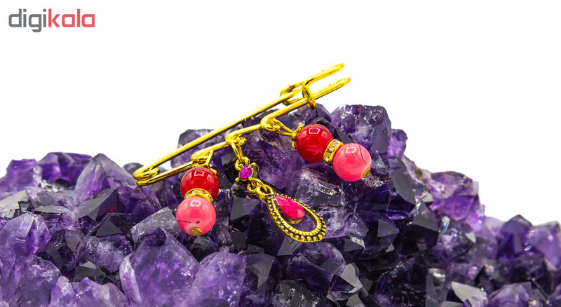 سنجاق سینه بهارگالری مدل Red Teal کد 211054