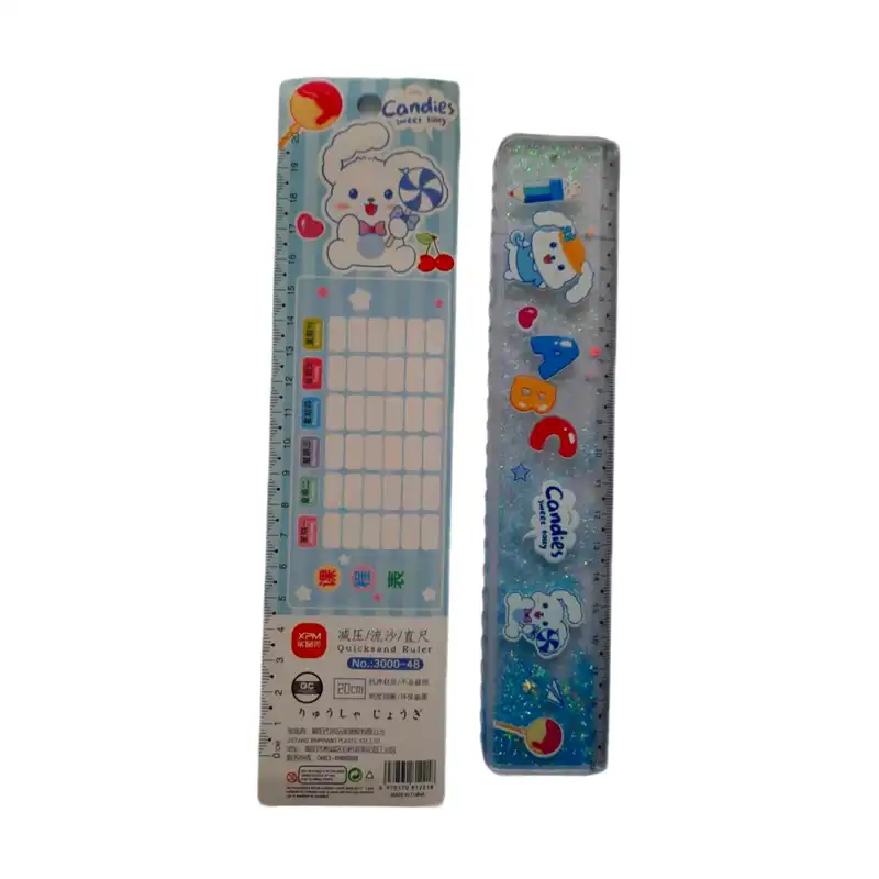 خط کش 20 سانتی متر مدل آکواریومی طرح کرومی کد 01