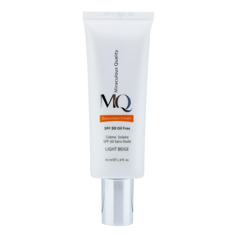 کرم ضدآفتاب رنگی ام کیو SPF50 مدل LIGHT BEIGE، مناسب پوست‌های چرب، حجم 55 میلی‌لیتر