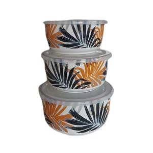 ظرف نگهدارنده دنی هوم  طرح گل مجموعه 3 عددی