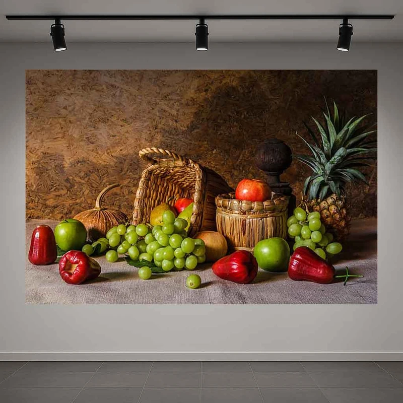 پوستر پارچه ای طرح مخمل میوه مدل چیدمان میوه کد PD1311834
