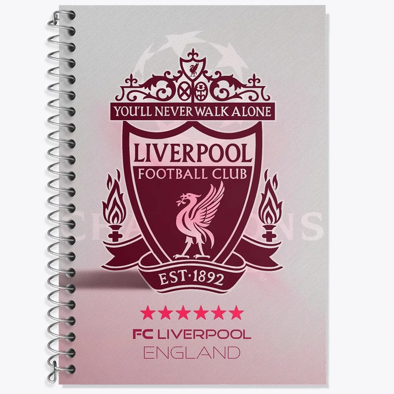 دفتر زبان 50 برگ خندالو مدل سه خط طرح باشگاه لیورپول کد 26980
