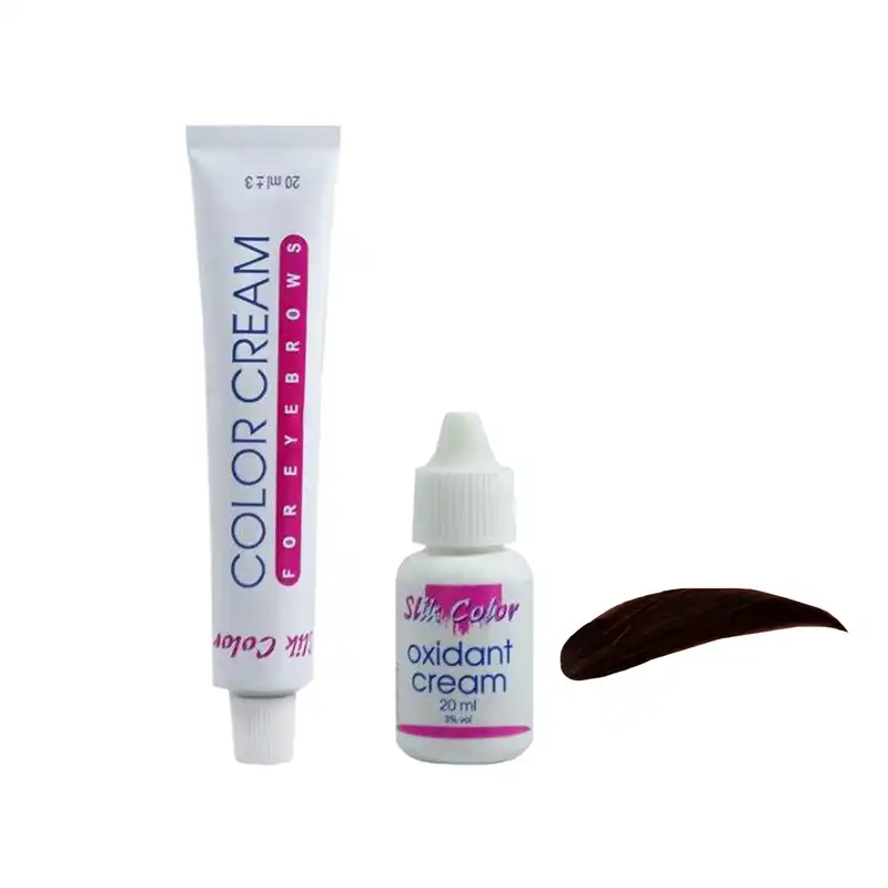 کیت رنگ ابرو سلیک کالر شماره 4.77 حجم 20 میلی لیتر رنگ قهوه ای نسکافه ای