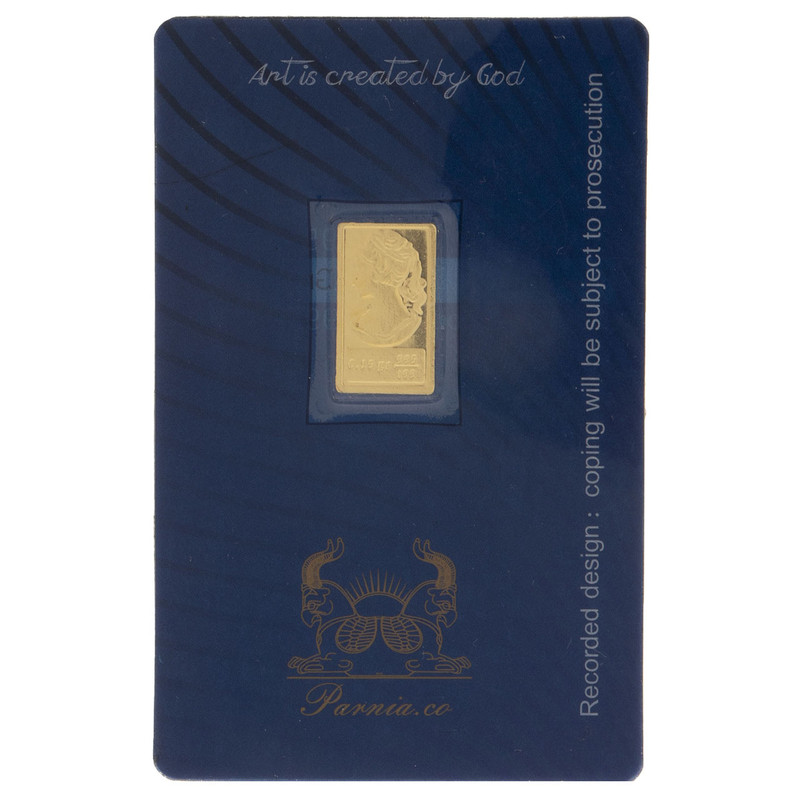 طلای گرمی 24 عیار پرنیا مدل Face وزن 0.15 گرم