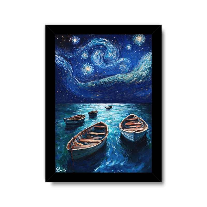 تابلو راویتا طرح سبک ونگوک وقایق کد 3671 فریم مشکی