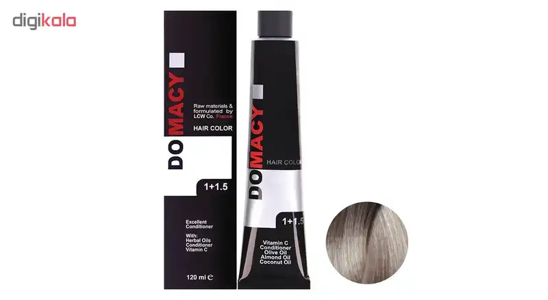 رنگ مو دوماسی سری لوکس مدل رویال دایموند شماره 10.123 حجم 120 میلی لیتر رنگ متال