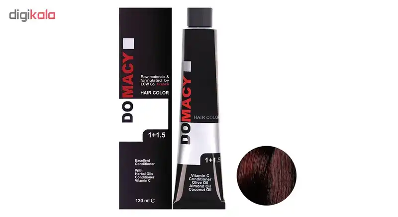 رنگ مو دوماسی سری ماهاگونی شماره 5.5 حجم 120 میلی لیتر رنگ قهوه ای ماهاگونی روشن