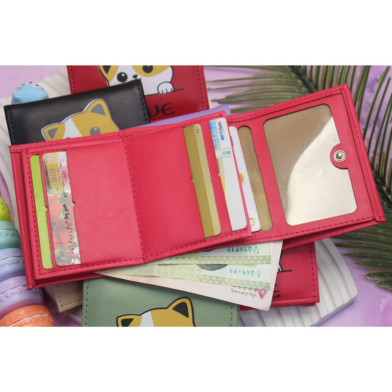 کیف پول زنانه مدل عشق گربه کد KZD-0114