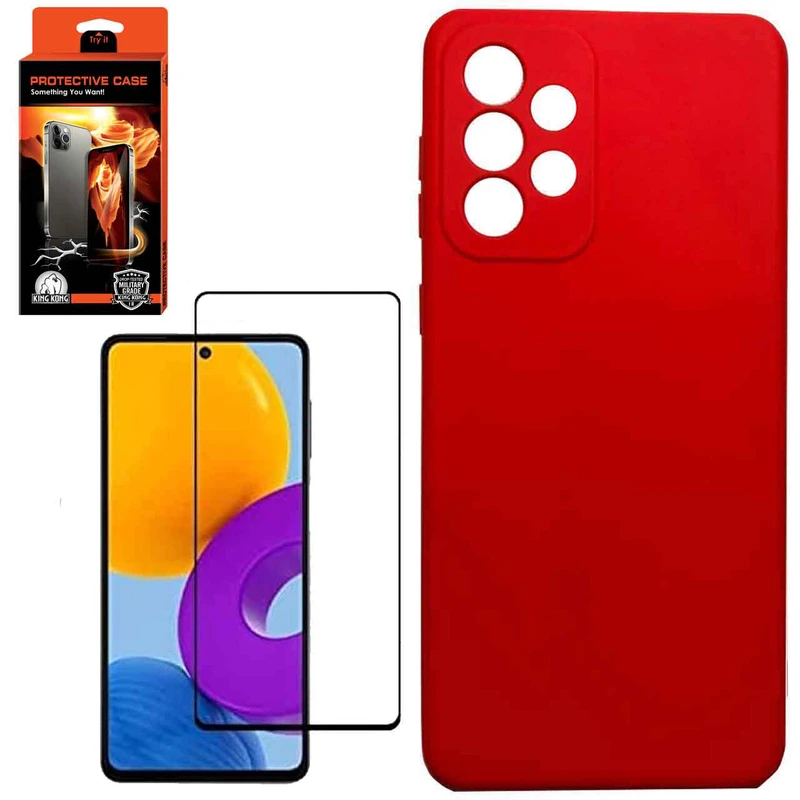 کاور کینگ کونگ مدل سیلیکون مناسب برای گوشی موبایل سامسونگ Galaxy A73 5G به همراه محافظ صفحه نمایش