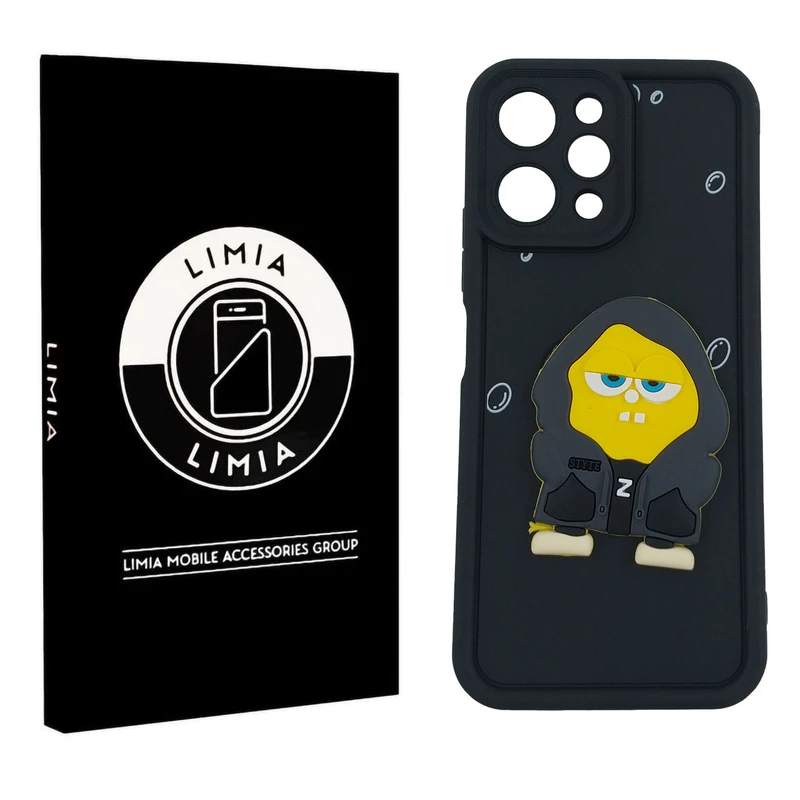 کاور لیمیا مدل سولید لنزدار طرح عروسکی برجسته مناسب برای گوشی موبایل شیائومی Redmi 12 4G