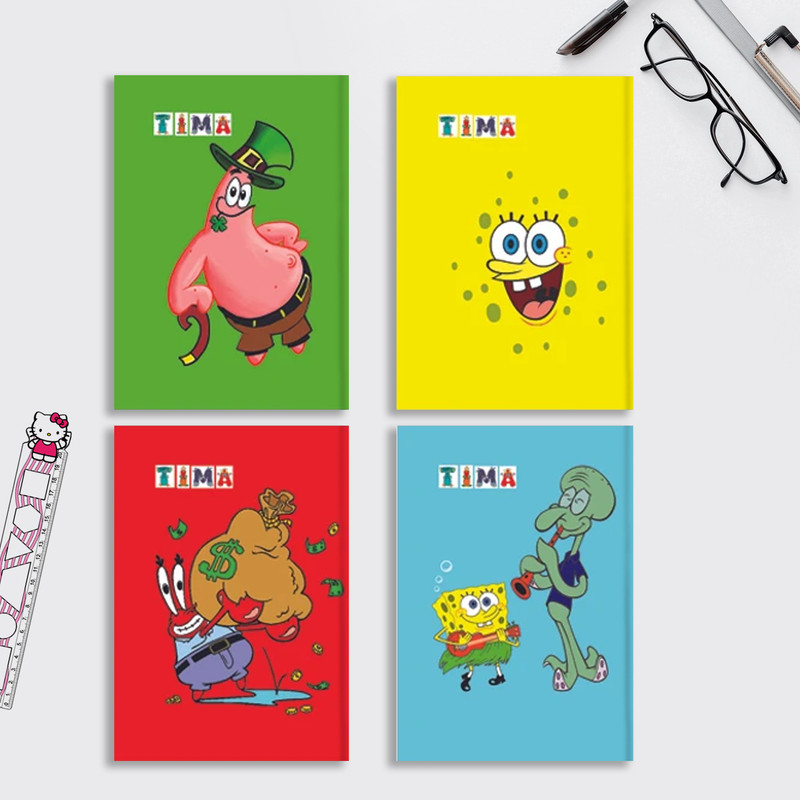 دفتر مشق 40 برگ تیما مدل باب اسفنجی مجموعه 4 عددی