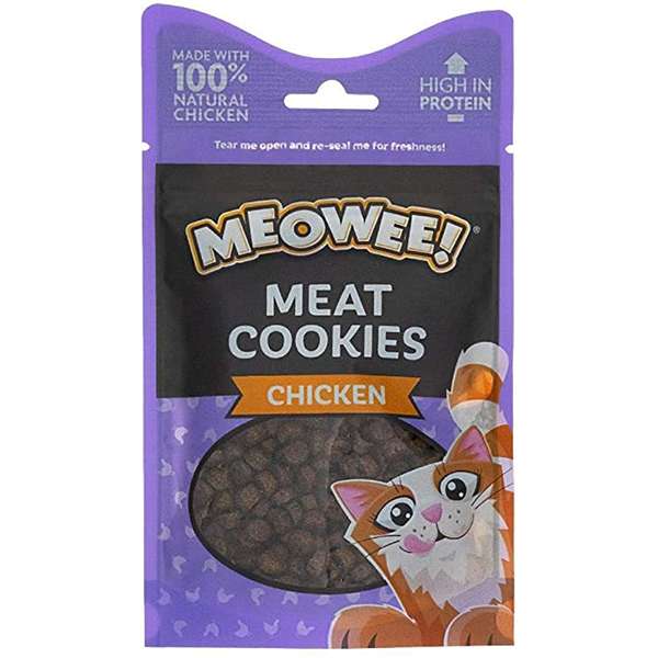 غذای تشویقی گربه میووی مدل meat cookies chiken وزن 40 گرم