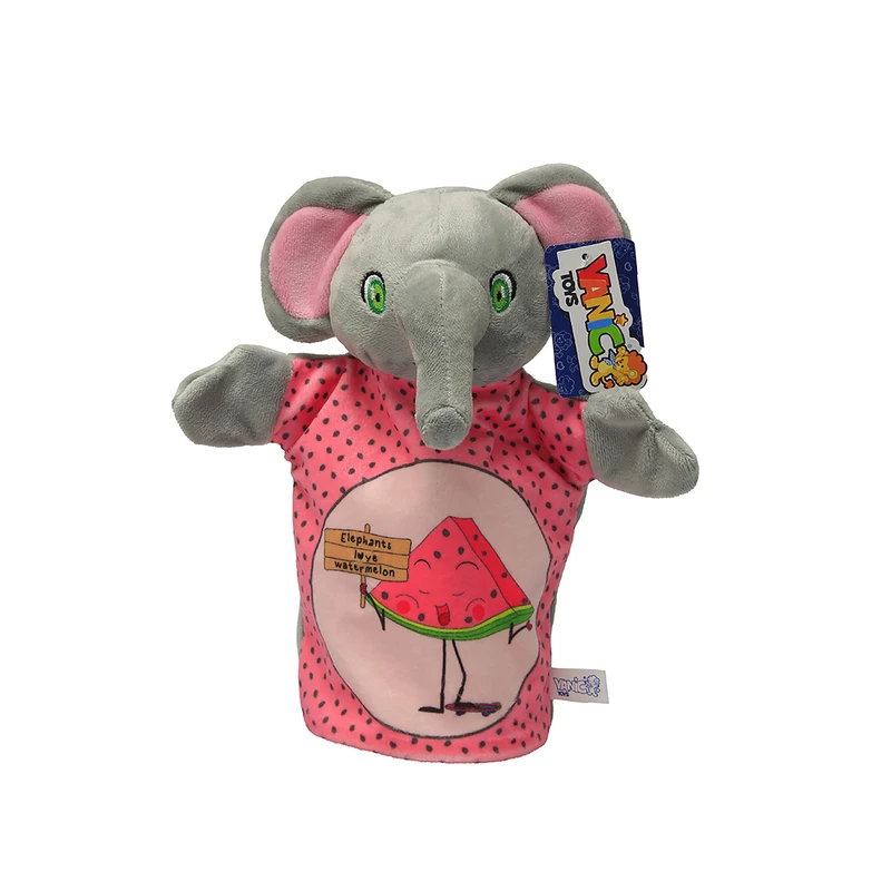 عروسک نمایشی یانیک مدل فیل کد 100320 ارتفاع 25 سانتی متر