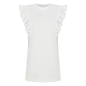 پیراهن زنانه سرژه مدل 203393 آستین فرشته رنگ سفید