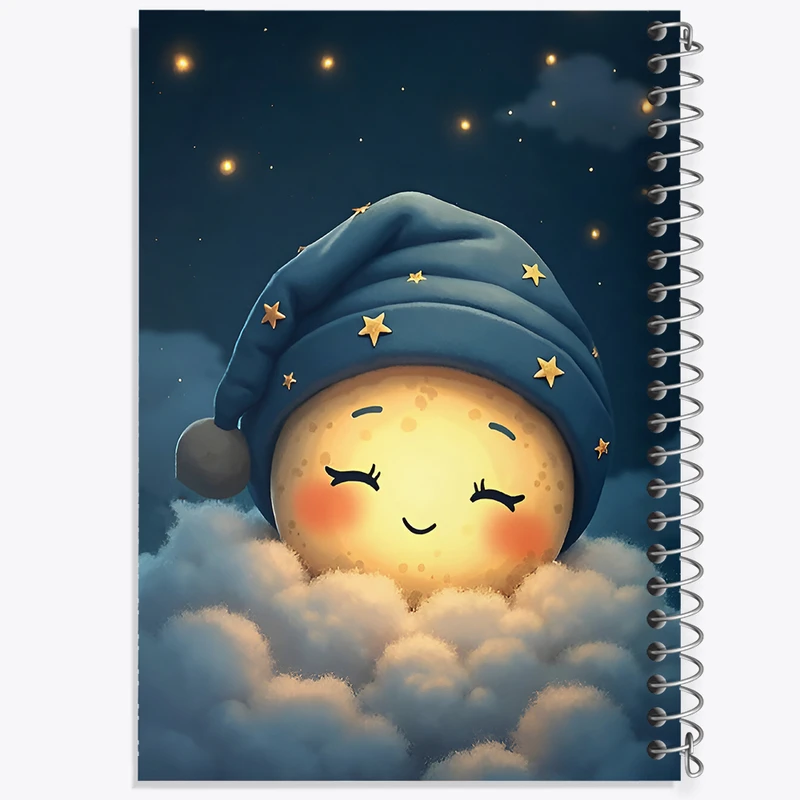 دفتر مشق 50 برگ خندالو طرح ماه کیوت کد F7149