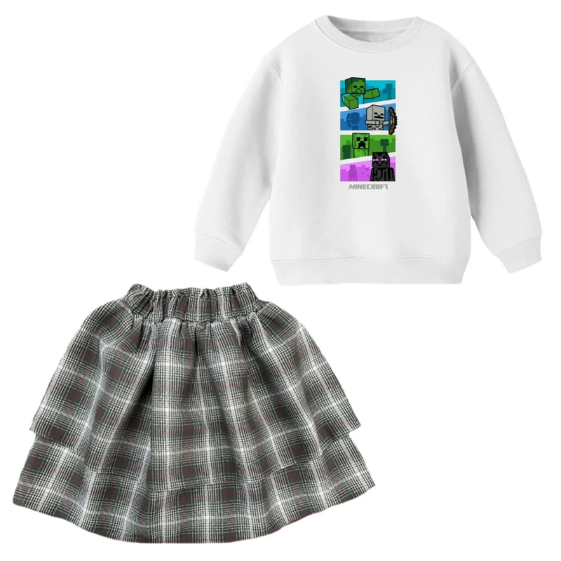 ست بلوز و دامن دخترانه مدل ماینکرفت کد 5