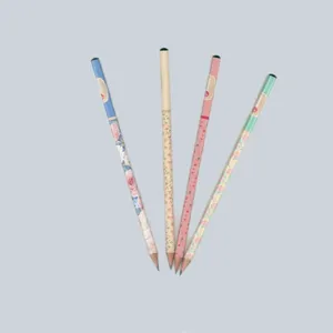 مداد مشکی طرح گلدار کد 04 مجموعه 4 عددی