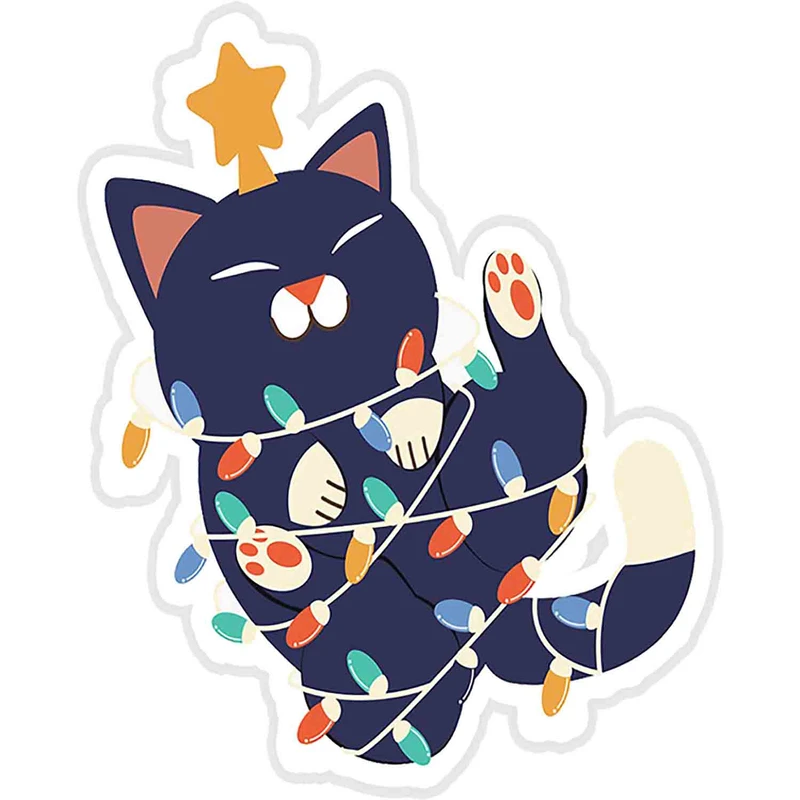 استیکر لپ تاپ طرح Christmas Kitty  کد ST331