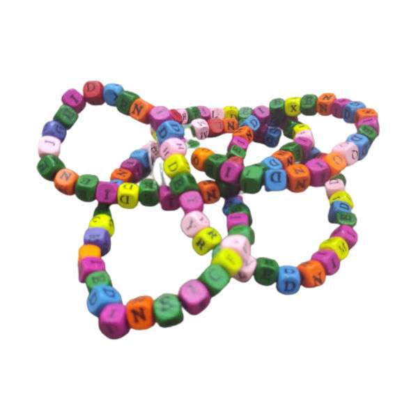 مهره دستبند مدل رنگی حروف انگلیسی