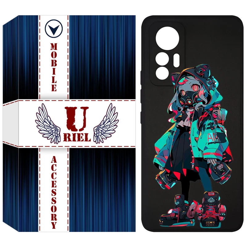 کاور یوریل مدل KSH کد 58 طرح دخترگربه ای مناسب برای گوشی موبایل شیائومی 12 Lite