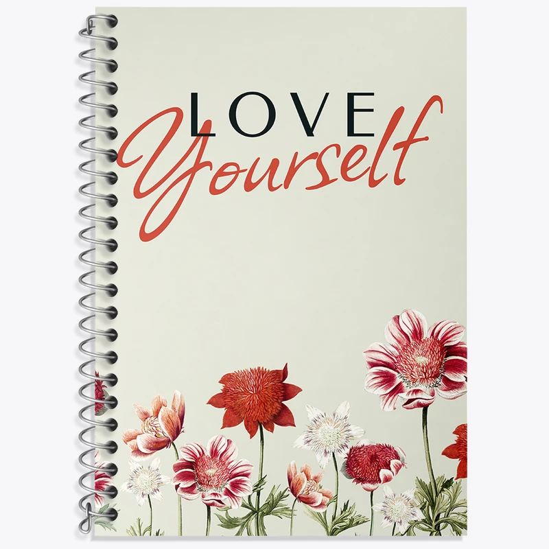 دفتر زبان 50 برگ خندالو مدل سه خط طرح Love Yourself کد N2310