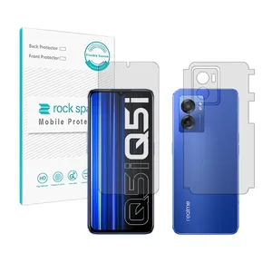 Rockspace HyGEL model clear screen protector suitable for Realme Q5i mobile phone along with the phone back protector
