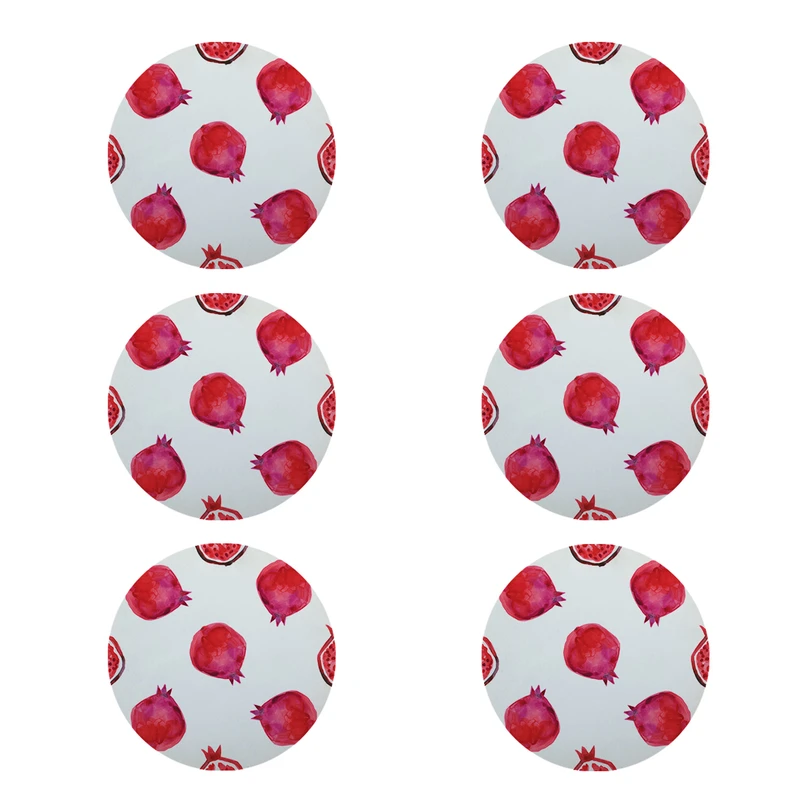 زیر لیوانی طرح انار کد 6356 بسته 6 عددی