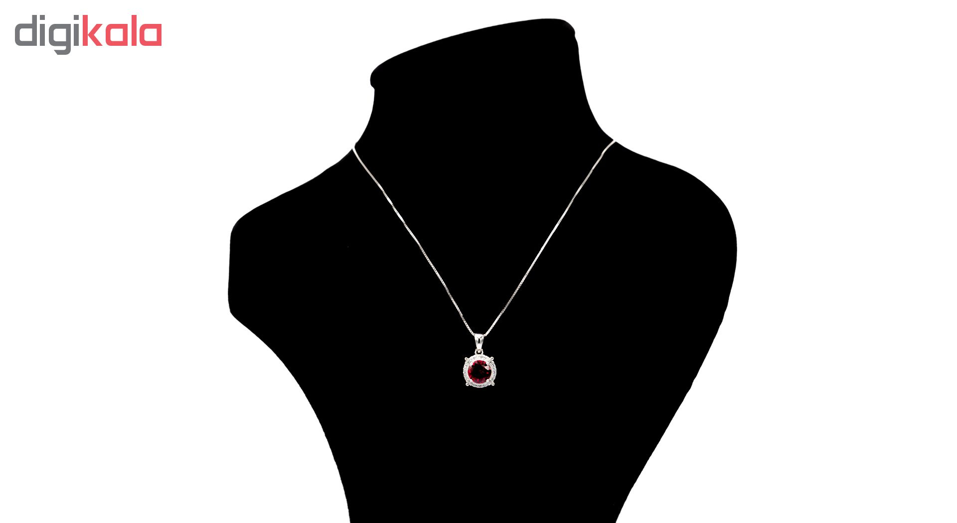 گردنبند نقره بهارگالری مدل Rounde Jewel کد 405014