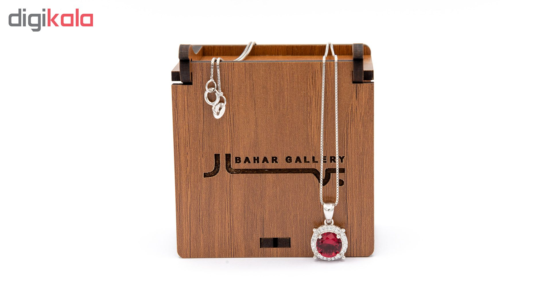 گردنبند نقره بهارگالری مدل Rounde Jewel کد 405014