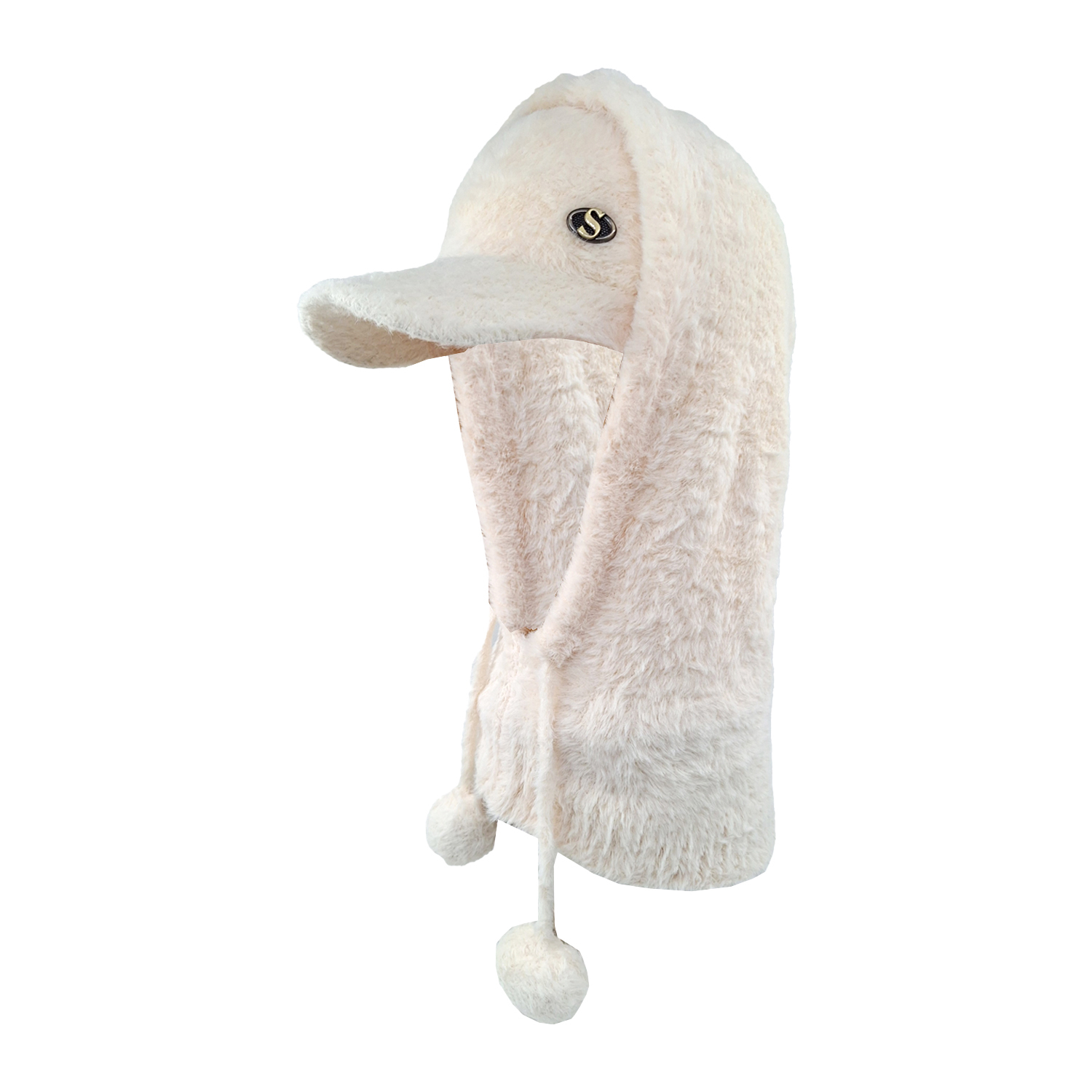 ست کلاه و شال گردن بافتنی زنانه مدل sam-518 رنگ شیری