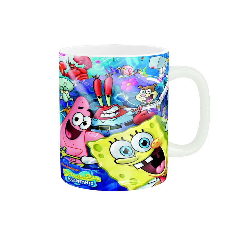 ماگ پادآفرین مدل کارتونی طرح باب اسفنجی و پاتریک و دوستان کد p8489