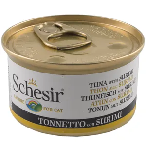 کنسرو غذای گربه شسیر مدل TONNETTO SURIMI VAT02 وزن 85 گرم
