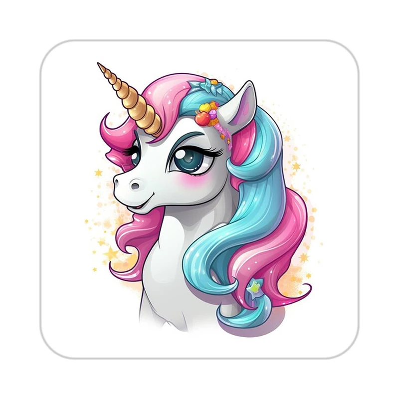 زیر لیوانی کاکتی طرح اسب تک شاخ و یونیکورن مدل mp31211