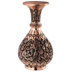 گلدان قلمزنی رستا طرح 24-12-116 ارتفاع 20 سانتیمتر