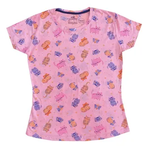 تی شرت آستین کوتاه زنانه اچ اند ام مدل گربه