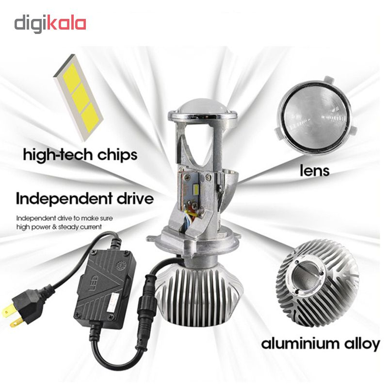 لامپ خودرو مدل H4 Mini Led Lens بسته دو عددی