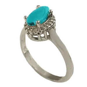 انگشتر نقره زنانه مدل فیروزه نیشابور کد FW3066