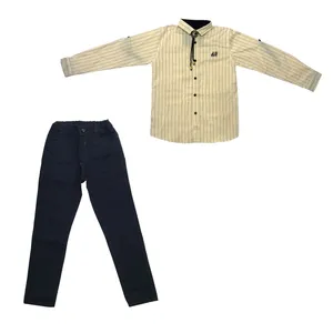 ست 3 تکه لباس پسرانه کد 2676 رنگ کرم