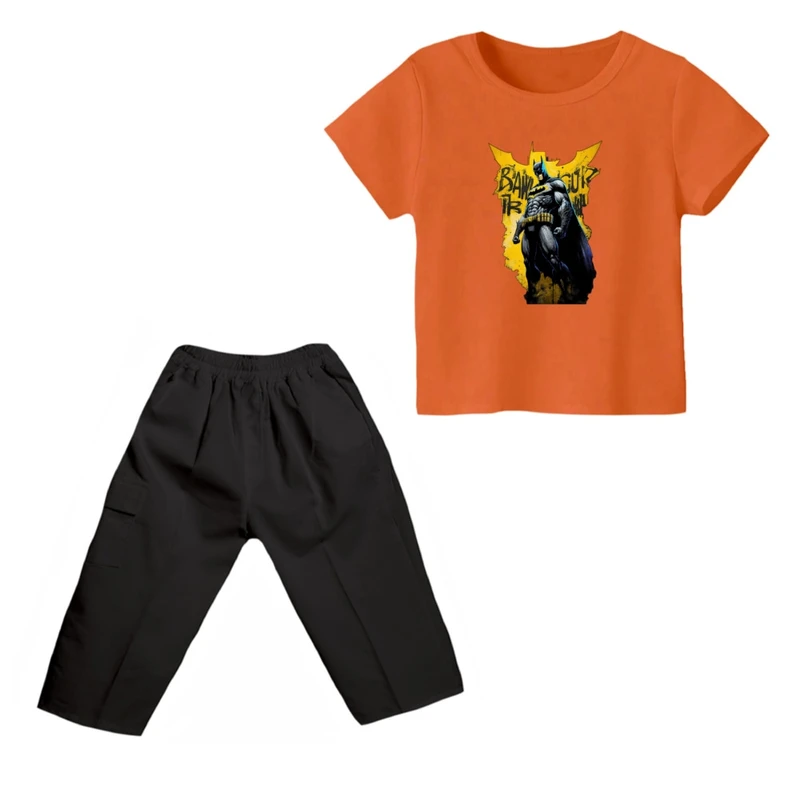 ست تی شرت و شلوارک پسرانه مدل بتمن کد ۳۳