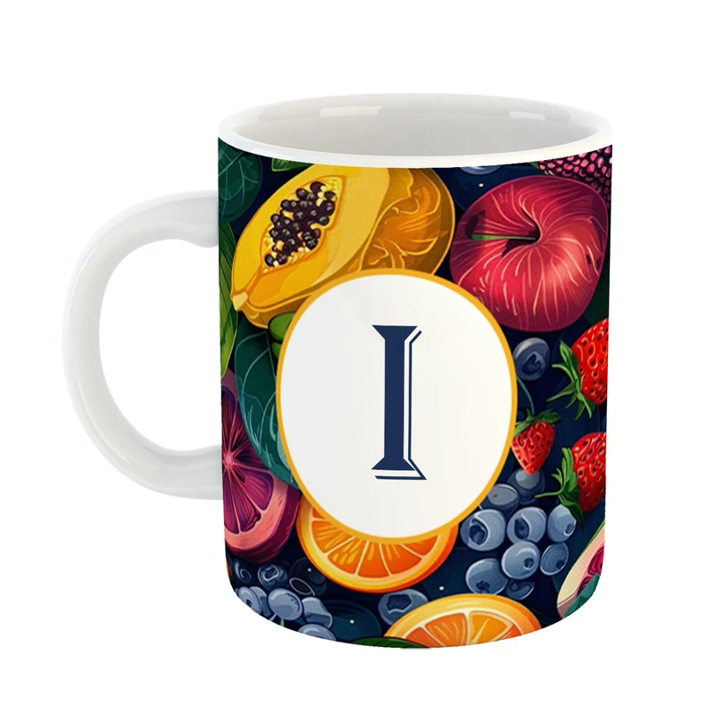 ماگ پادآفرین مدل فانتزی طرح حرف I کد 39