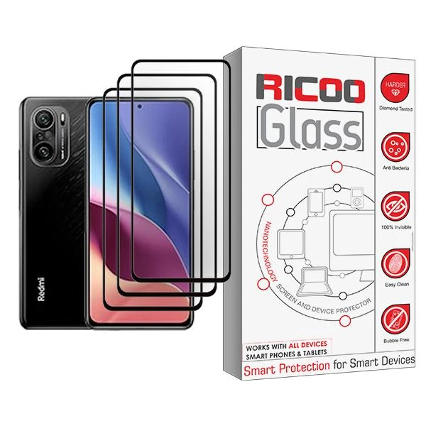 محافظ صفحه نمایش ریکو مدل Ricoo Glass MIX003 مناسب برای گوشی موبایل شیائومی Redmi K40 Pro plus بسته سه عددی