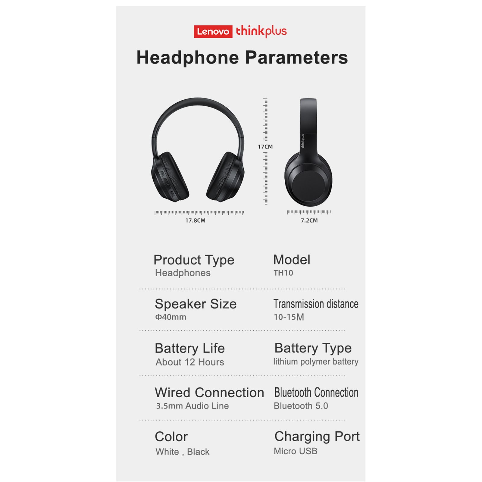 هدفون بی سیم لنوو مدل Thinkplus TH10 -  - 24