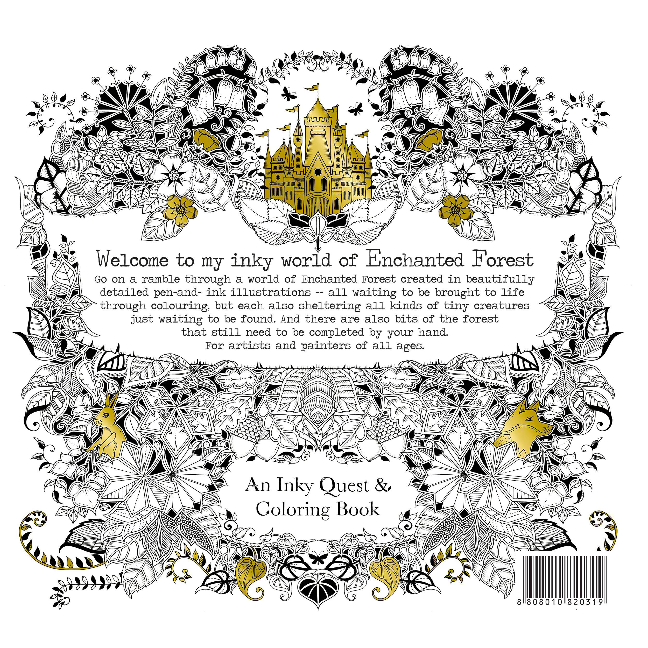 دفتر رنگ آمیزی مدل Enchanted Forest