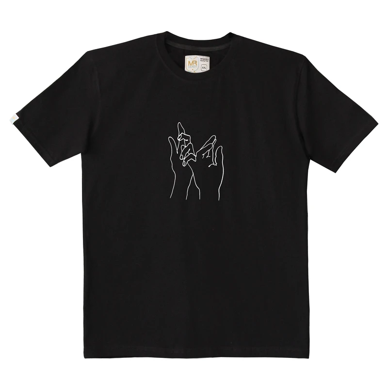 تی شرت اورسایز آستین کوتاه زنانه مسترمانی مدل دستت رو بده من