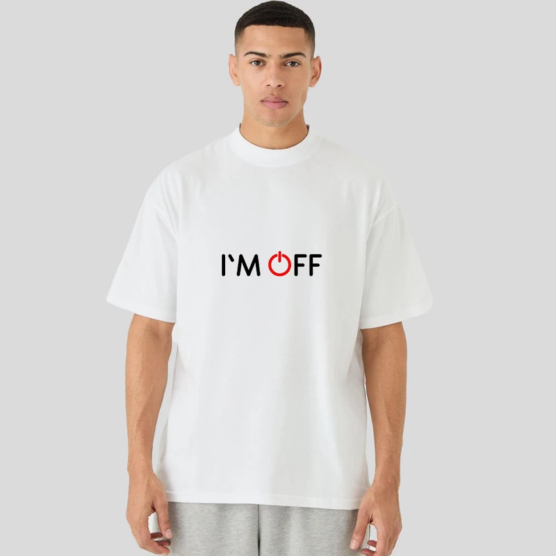 تی شرت مردانه مدل پنبه دورو طرح im off