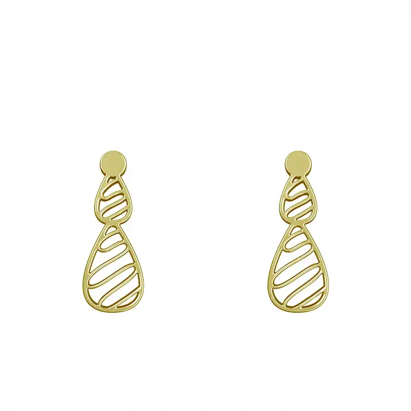 گوشواره طلا 18 عیار زنانه مدوپد مدل هندسی کد GA1-14969